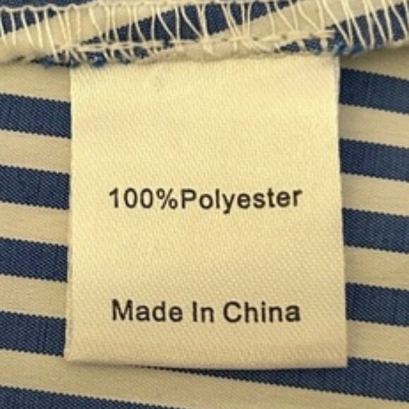 Tuckernuck Blue White Striped Blouse Smocked Sleeve V Neck Top Small - Picture 6 of 8